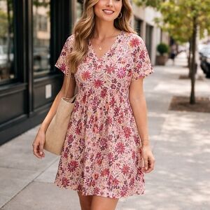 Nwt Andree By Unit Floral V-neck Dress